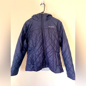 COLUMBIA SPORTSWEAR Copper Crest Quilted Hooded Jacket Coat Blue Women's Size XL